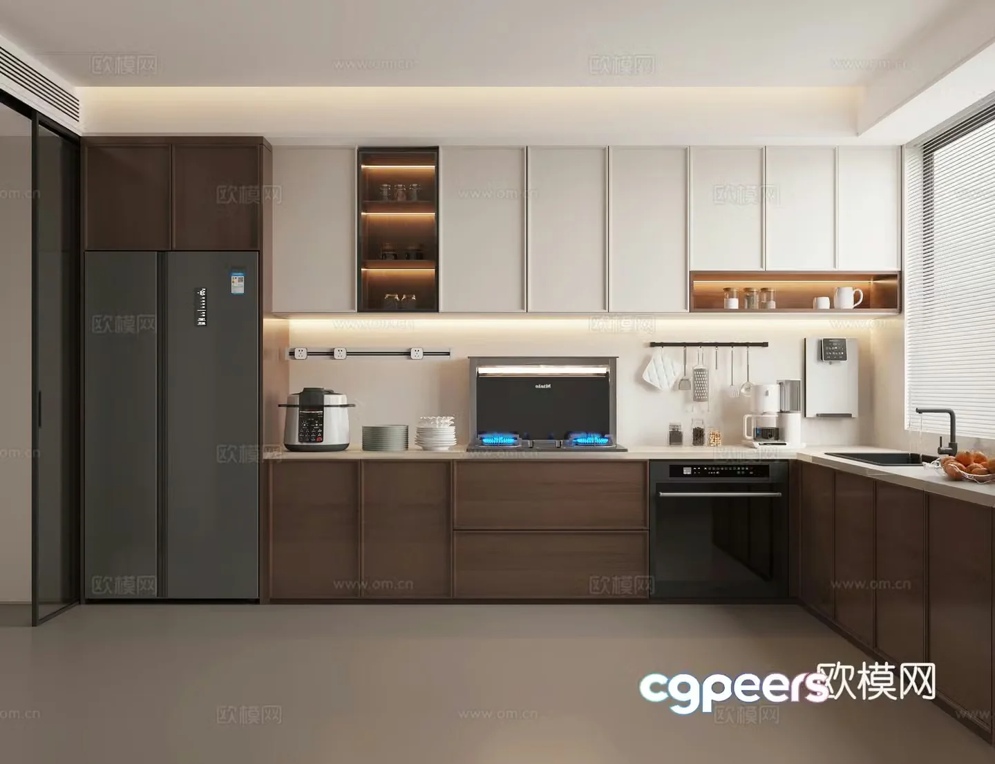 Wasabi Middle Style Kitchen 3D Model
