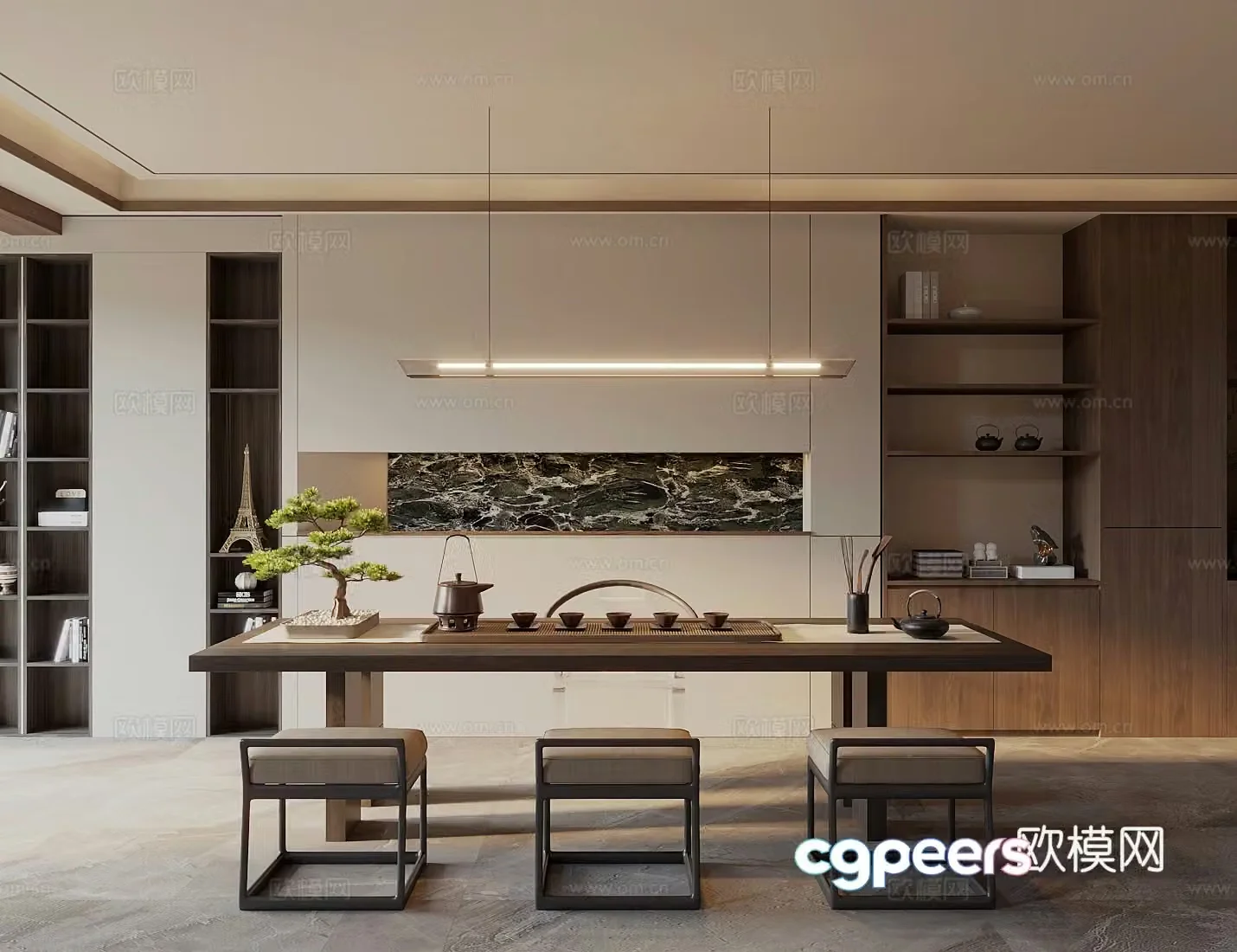 New Chinese tea room 3D model