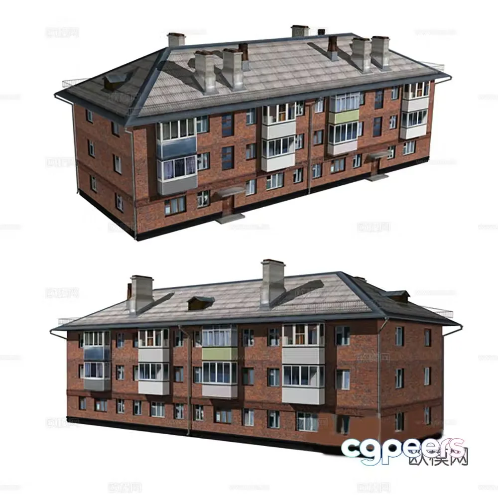 Building exterior Residential building 3d model