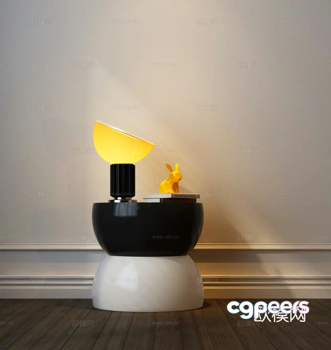 Modern Italian side table Modern Italian corner table Italian minimalist side table Table lamp 3D model