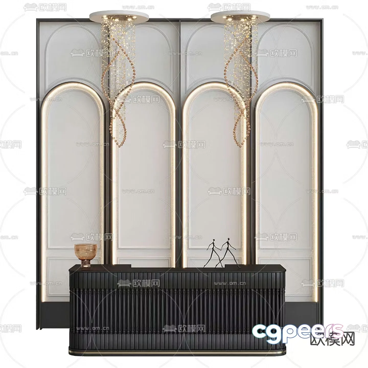 Front desk reception desk service desk information desk 3d model