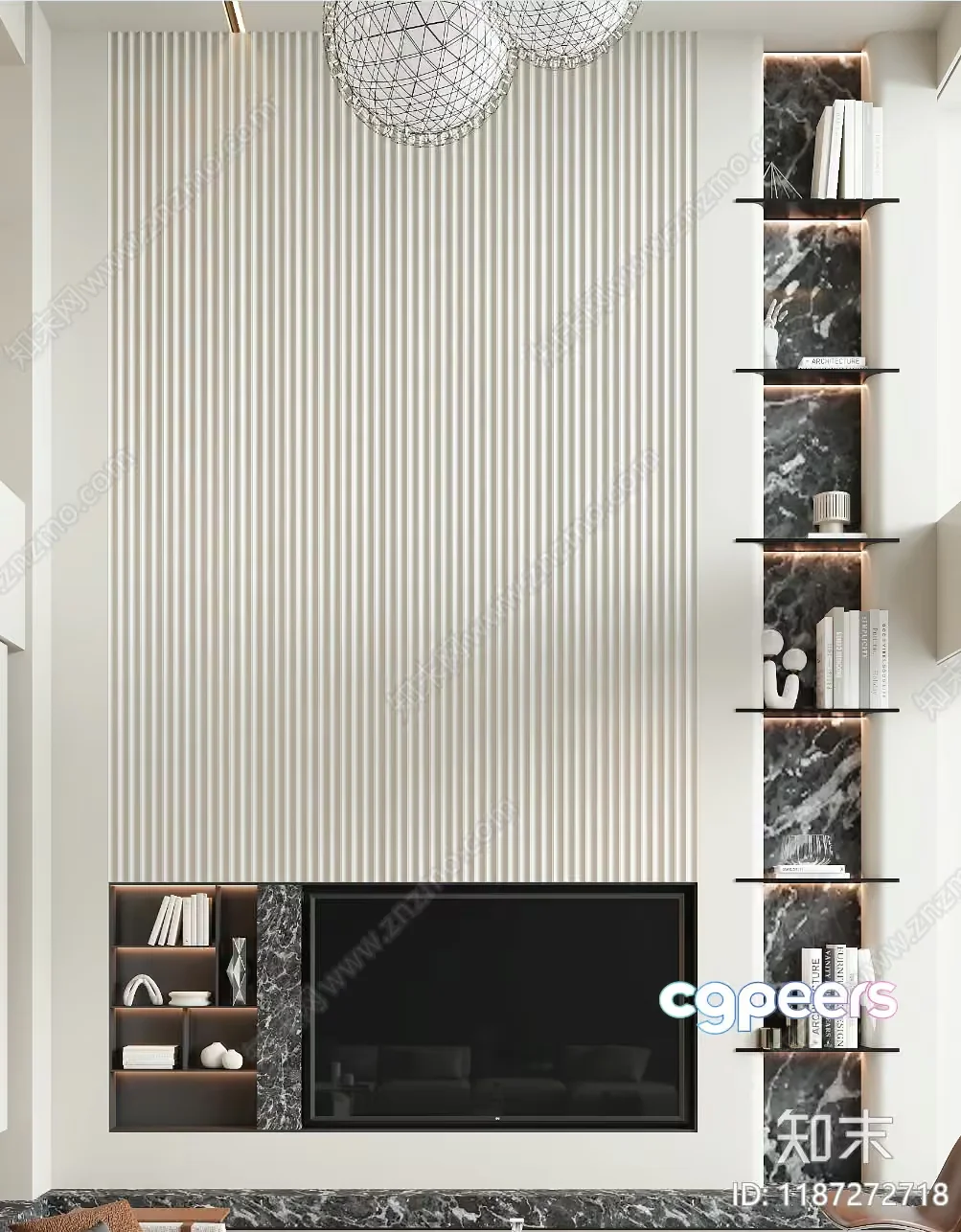 Modern Living Room 3D Model – 3810 – VRAY Render