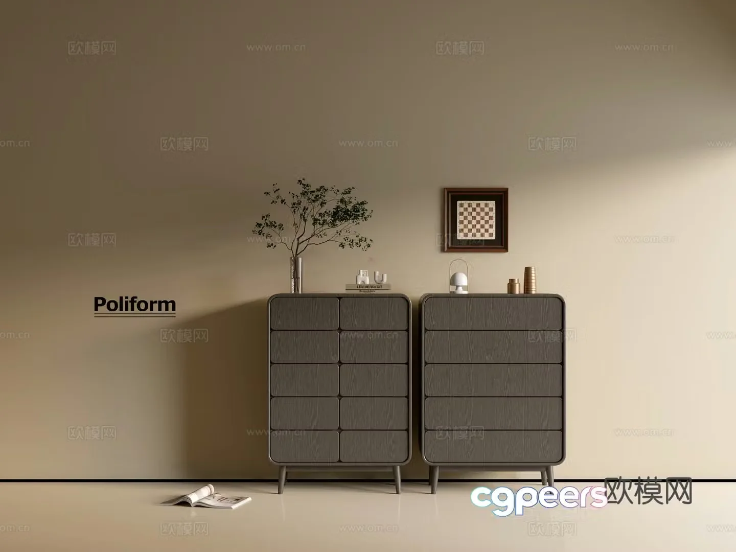 Modern black wood grain cabinet ins wind minimalist wind cabinet whole cabinet sideboard balcony cabinet 3d model