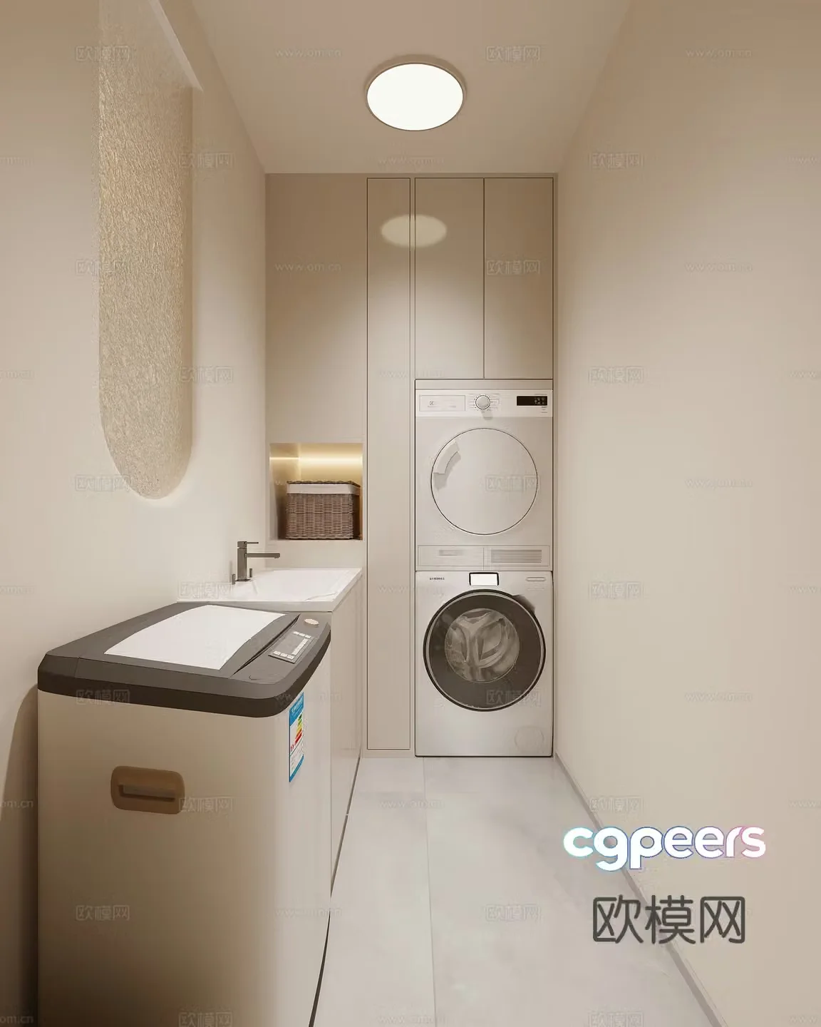 Modern laundry room 3d model