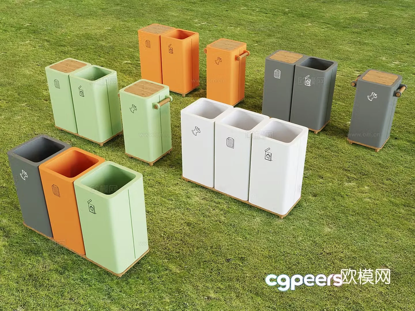 Outdoor trash can trash can 3d model