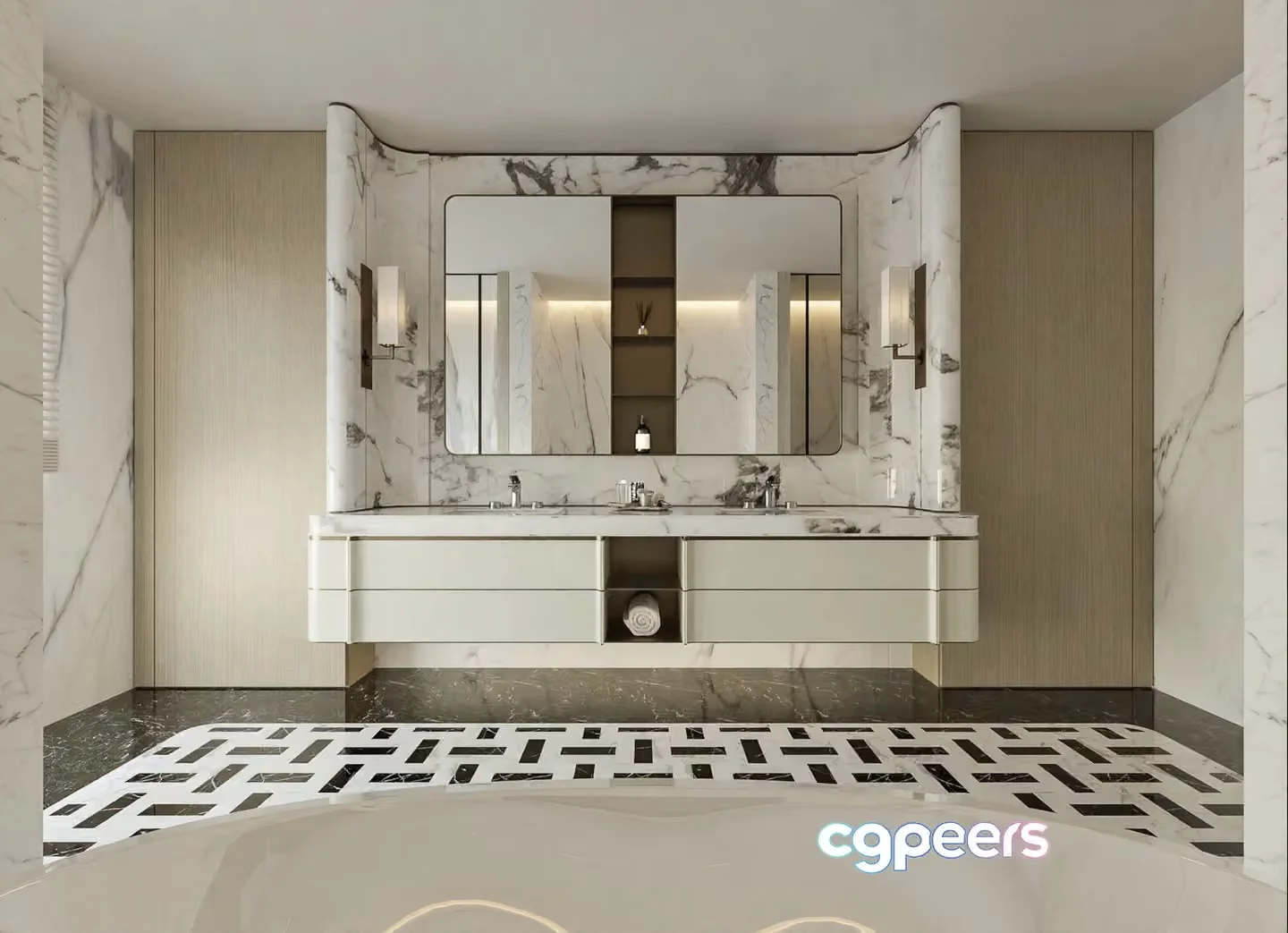 Modern Bathroom Vanity 3D Model – 5922 – CORONA Render