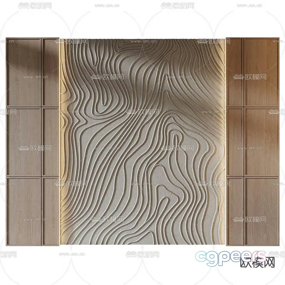 Modern bedside background wall sofa background wall 3d model