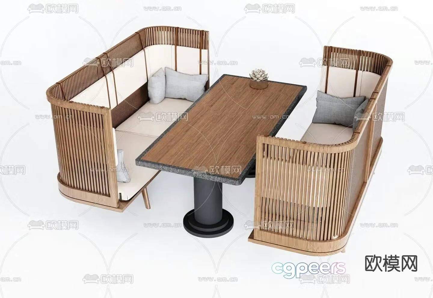 Modern booth sofa 3d model