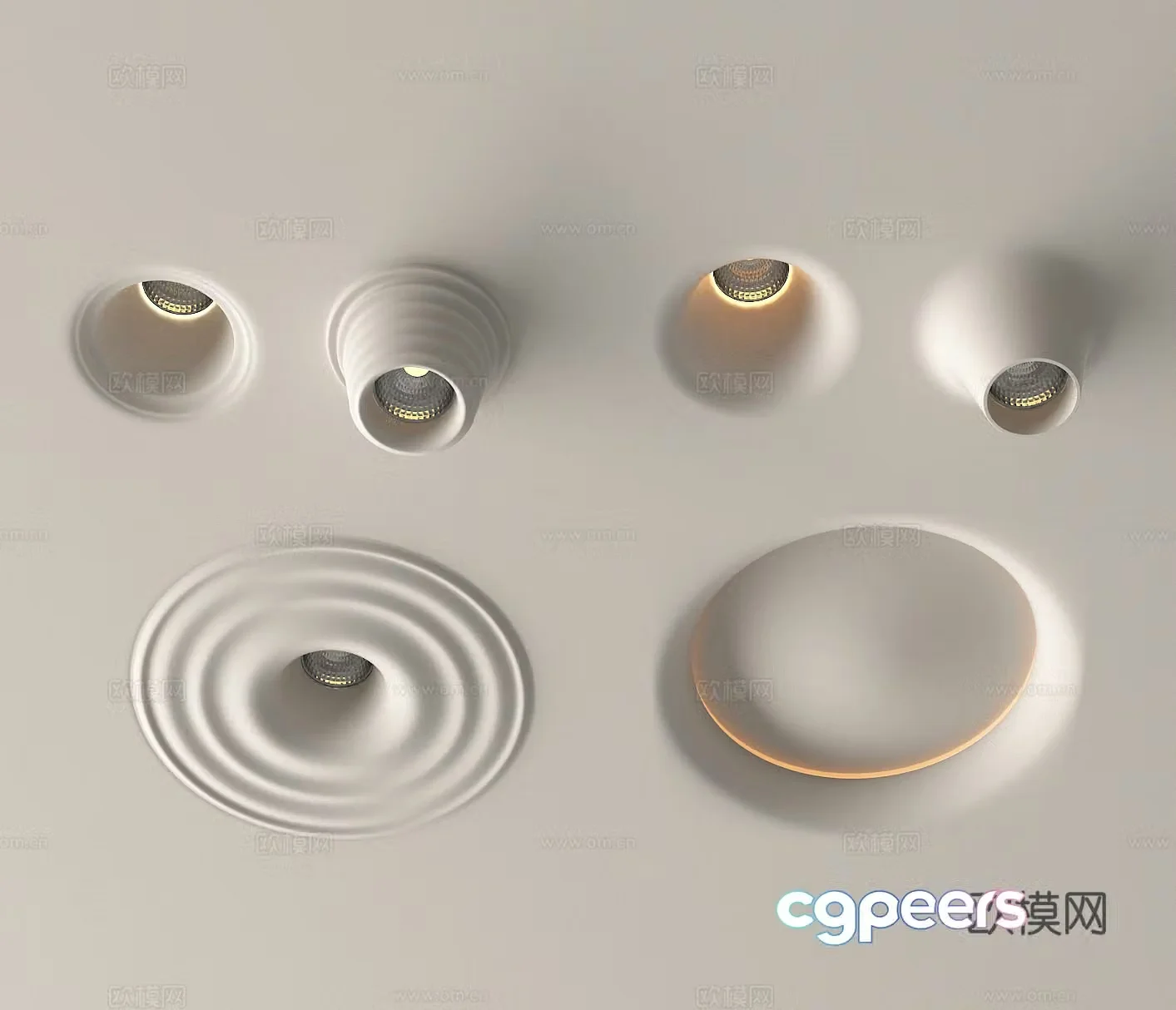 Gypsum spotlight Gypsum lamp Spotlight downlight 3d model