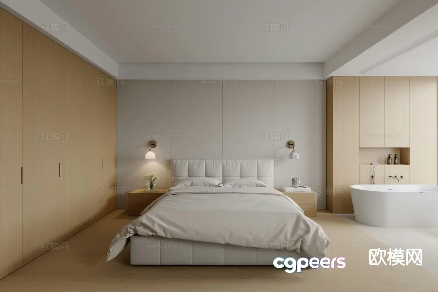Modern bedroom master bedroom 3d model