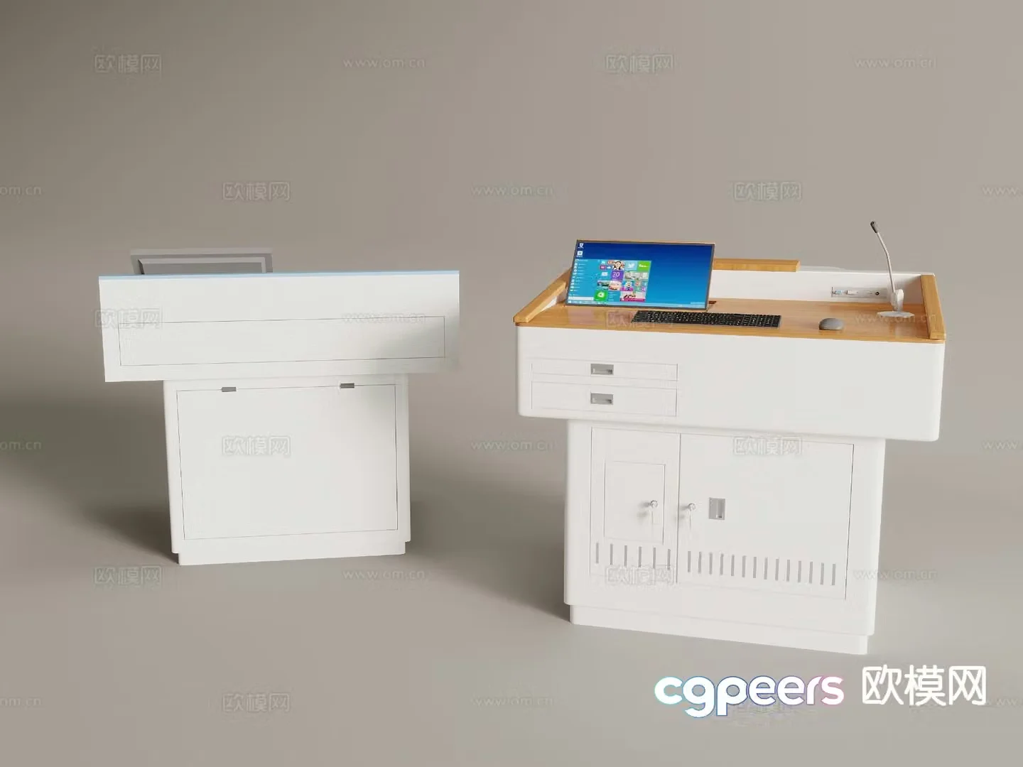 Modern podium classroom podium 3d model