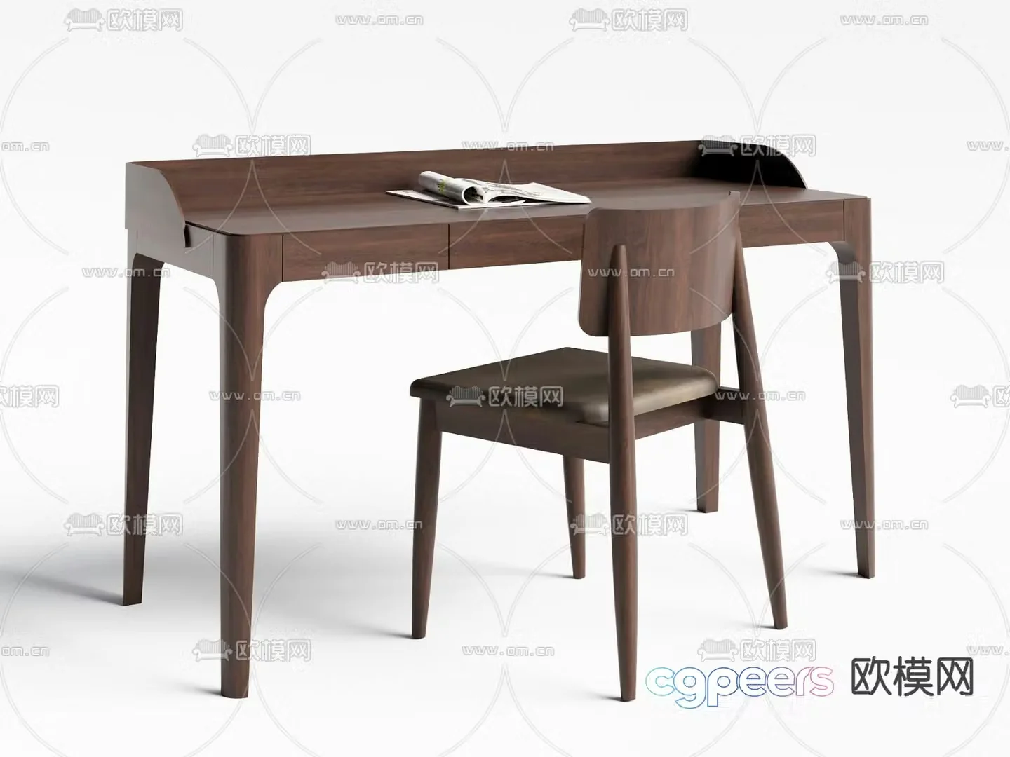 New Chinese style desk study table 3d model