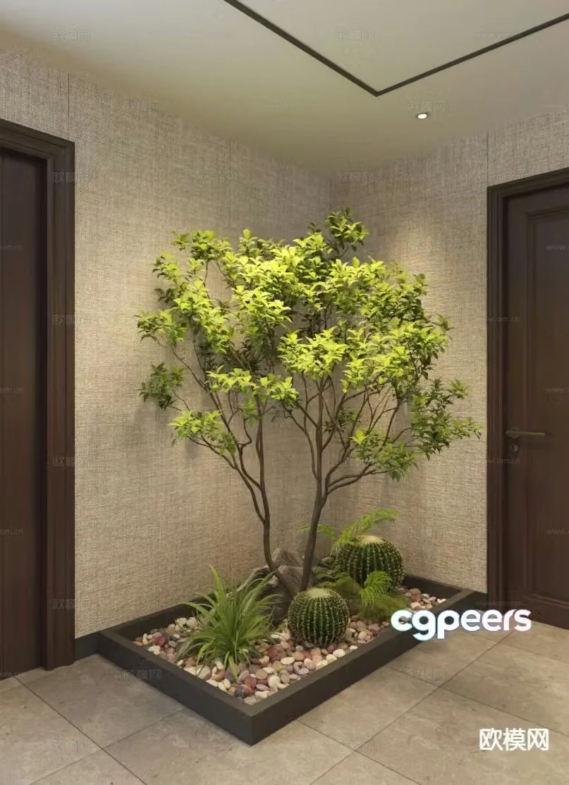 Modern plant landscaping indoor plant landscaping 3d model