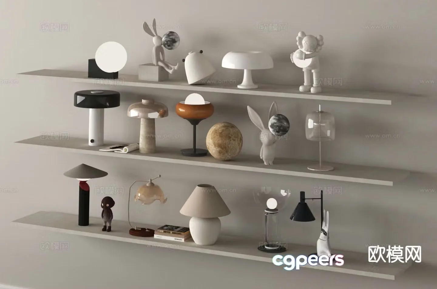 Modern desk lamp reading lamp mushroom desk lamp bedside lamp 3d model