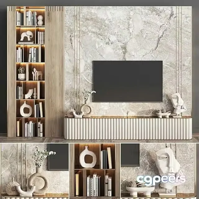 3ds Max Free – TV Wall Set TV04