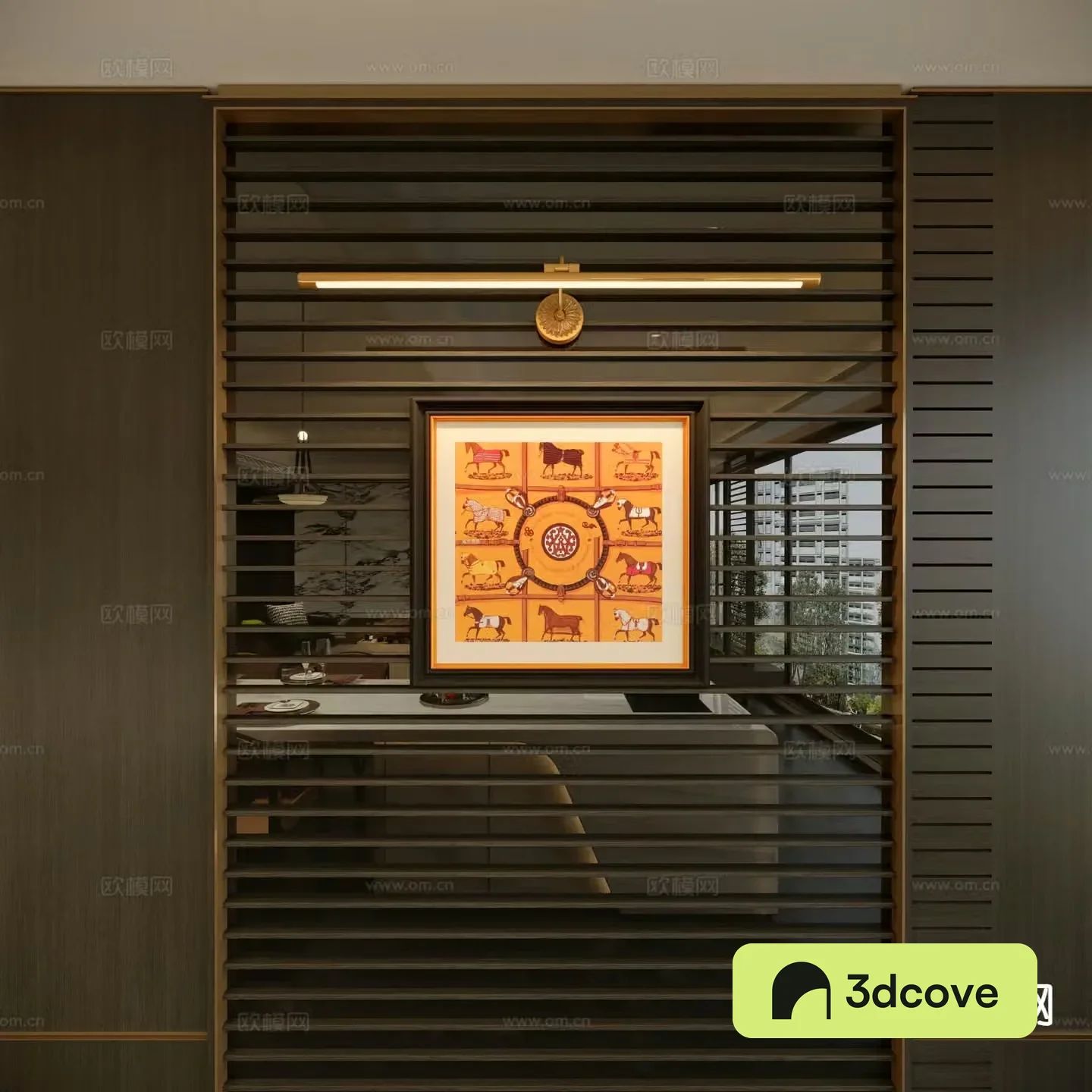 Medieval style art painting HermÃ¨s hanging painting decorative painting 3D model