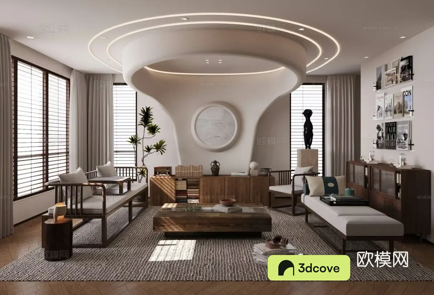 Middle-aged living room 3d model