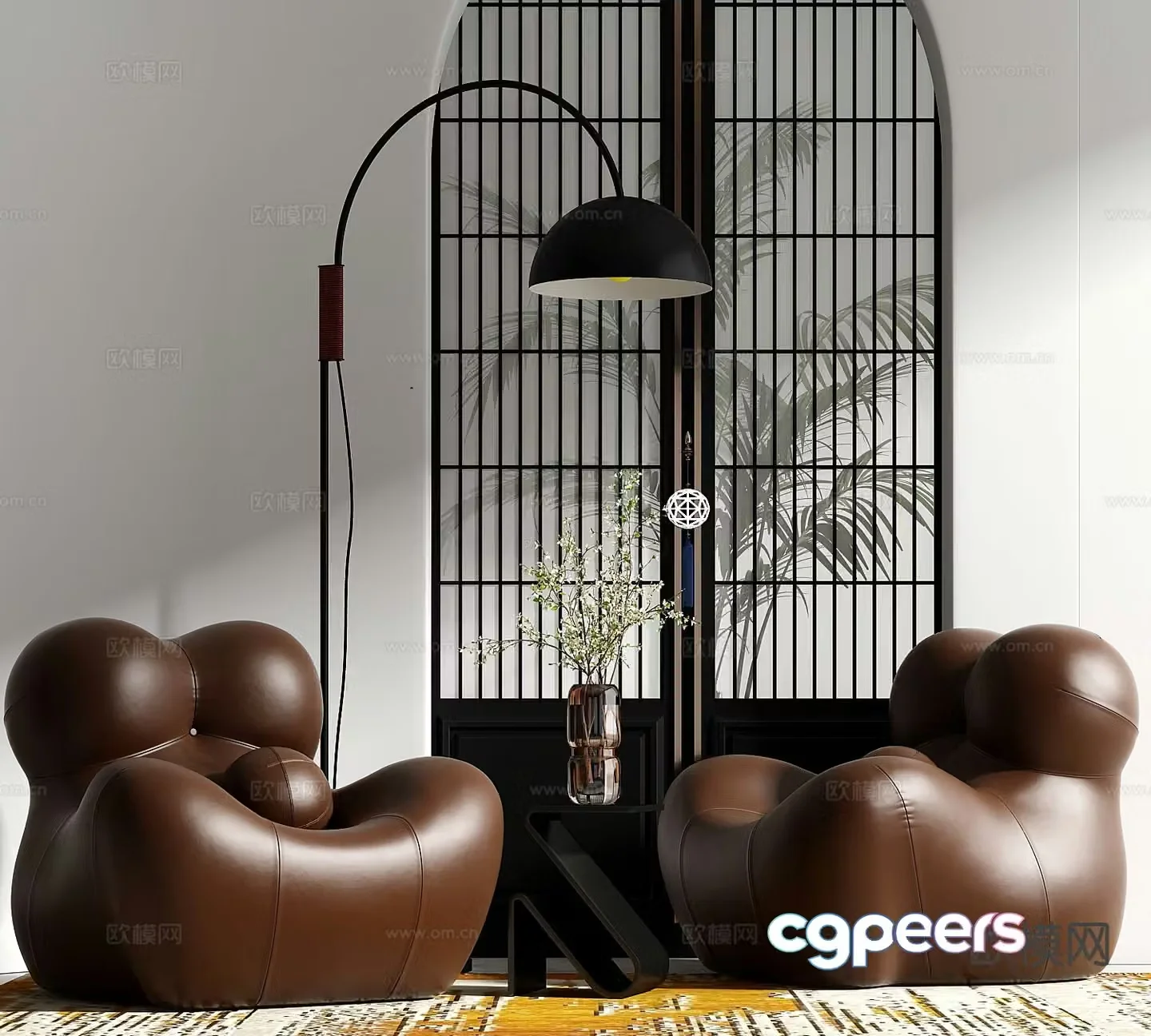 Italian style leisure sofa 3d model