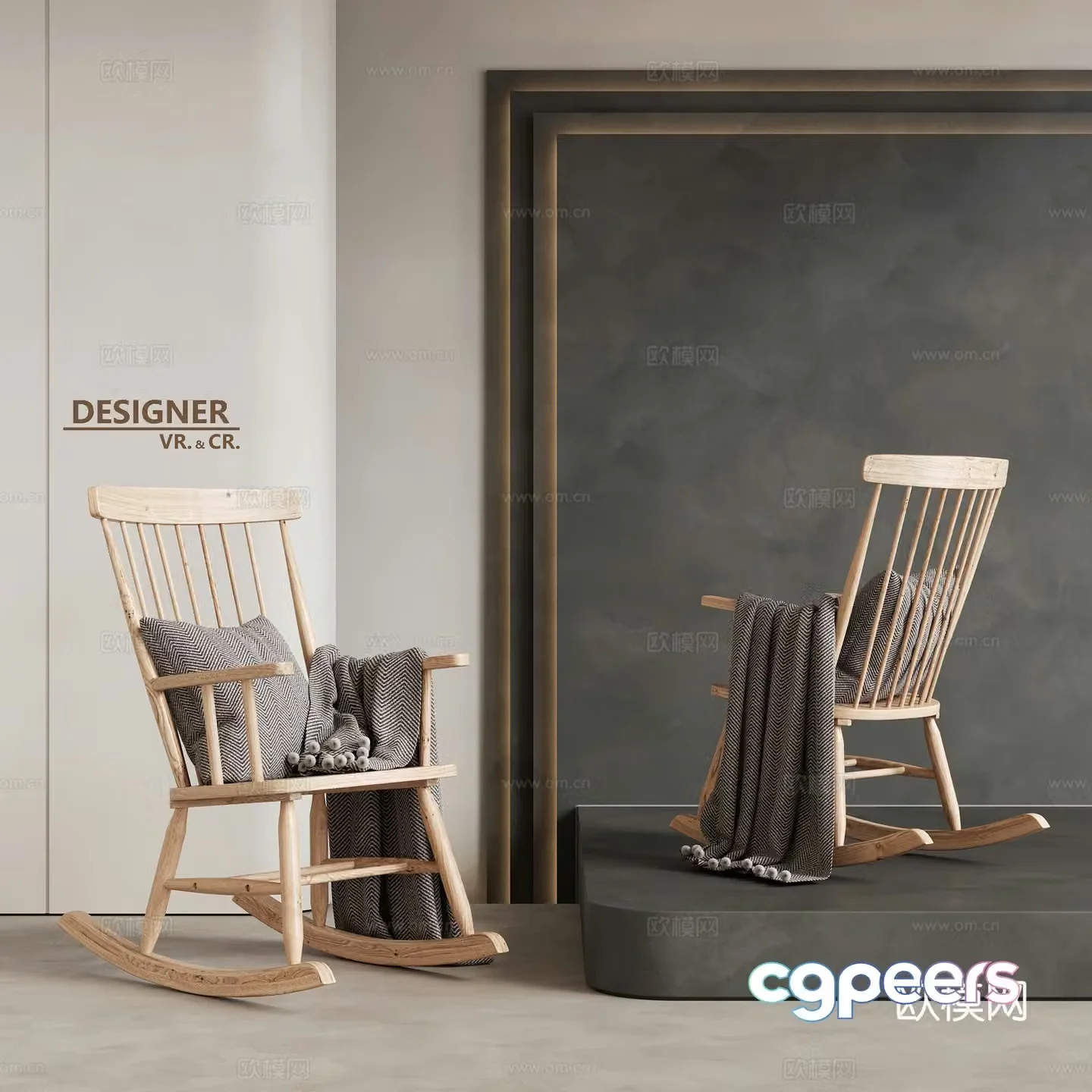 outdoor chair rocking chair wooden chair 3d model