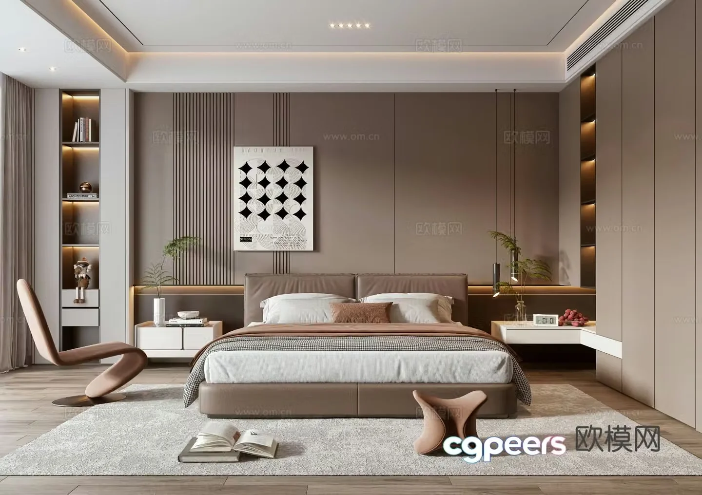 Italian home bedroom master bedroom 3d model