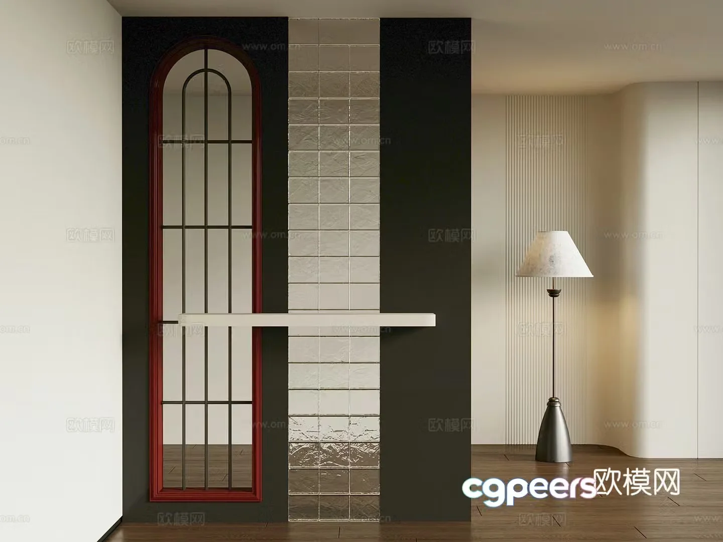 Partition French partition Floor lamp 3d model