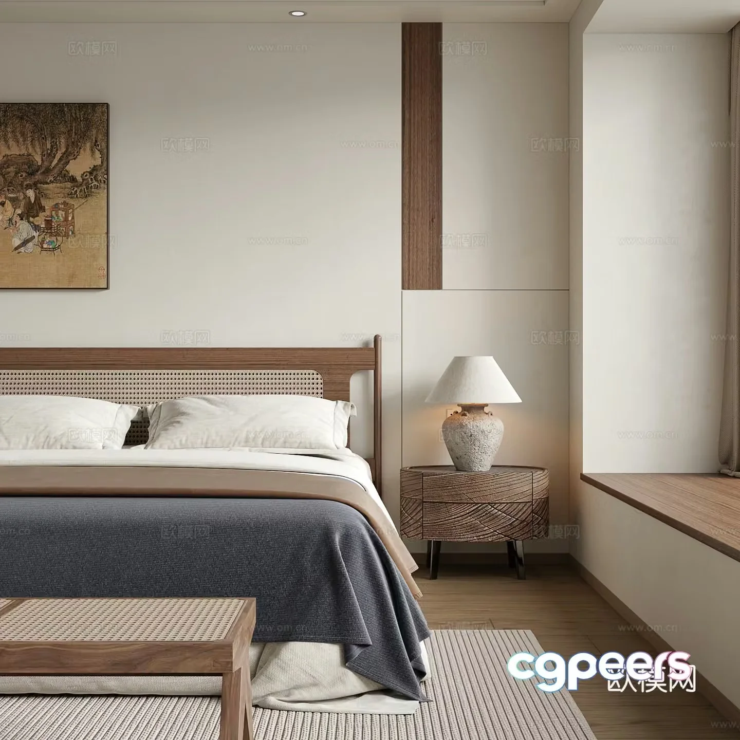 Wasabi Middle Style Bedroom 3D Model