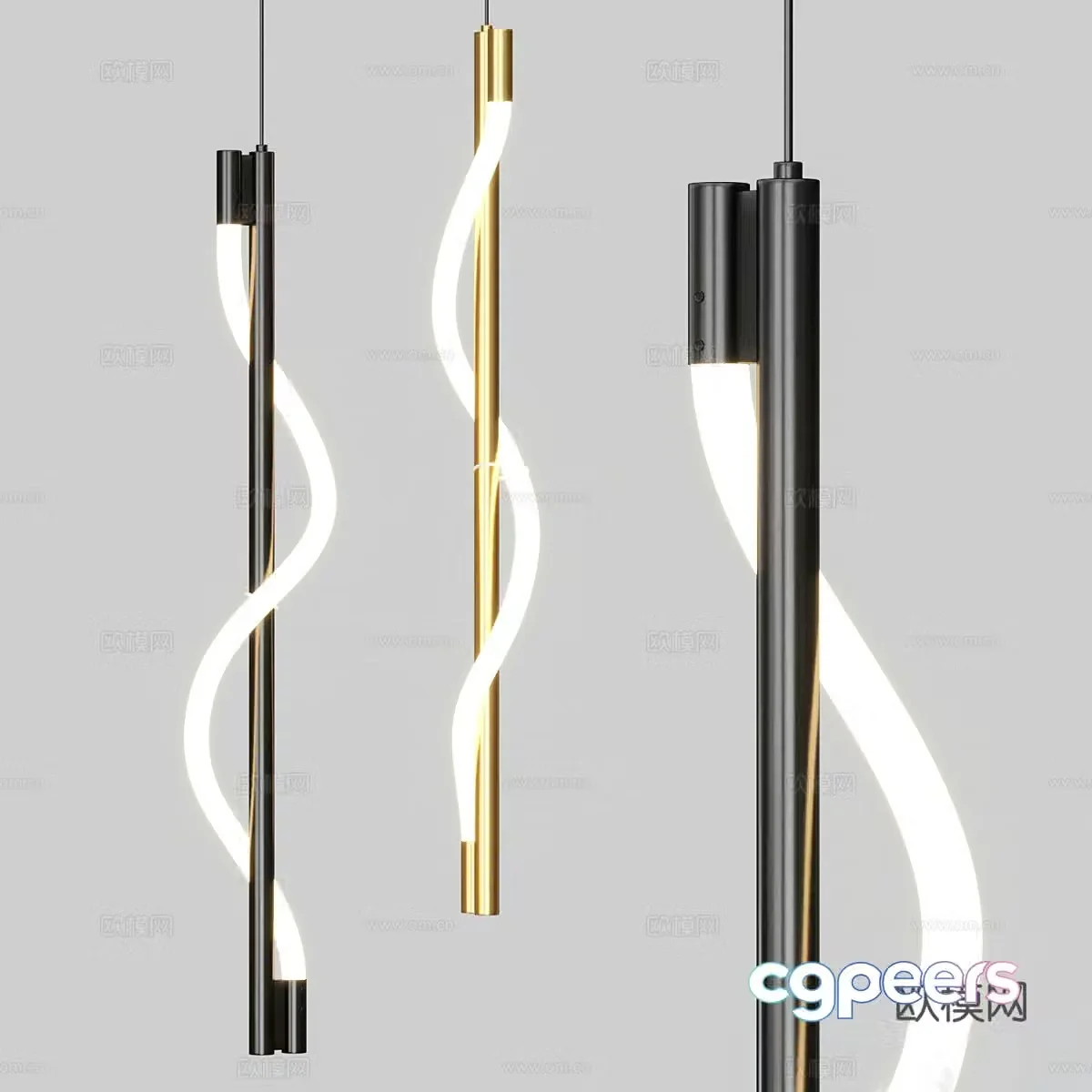 Modern line wall lamp 3d model