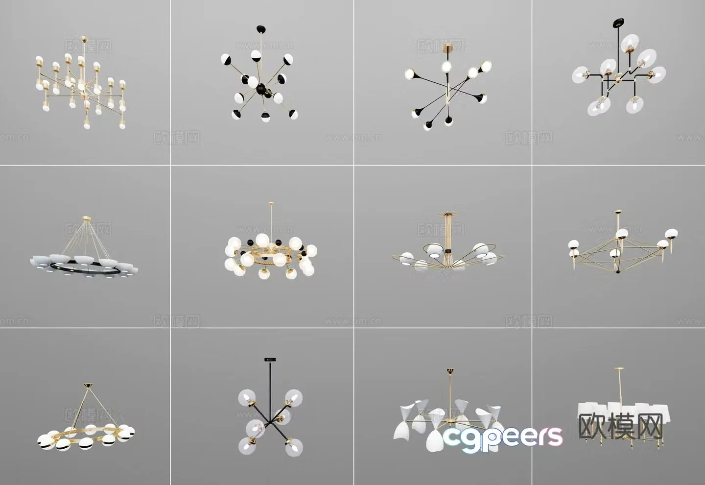 Modern chandelier 3d model