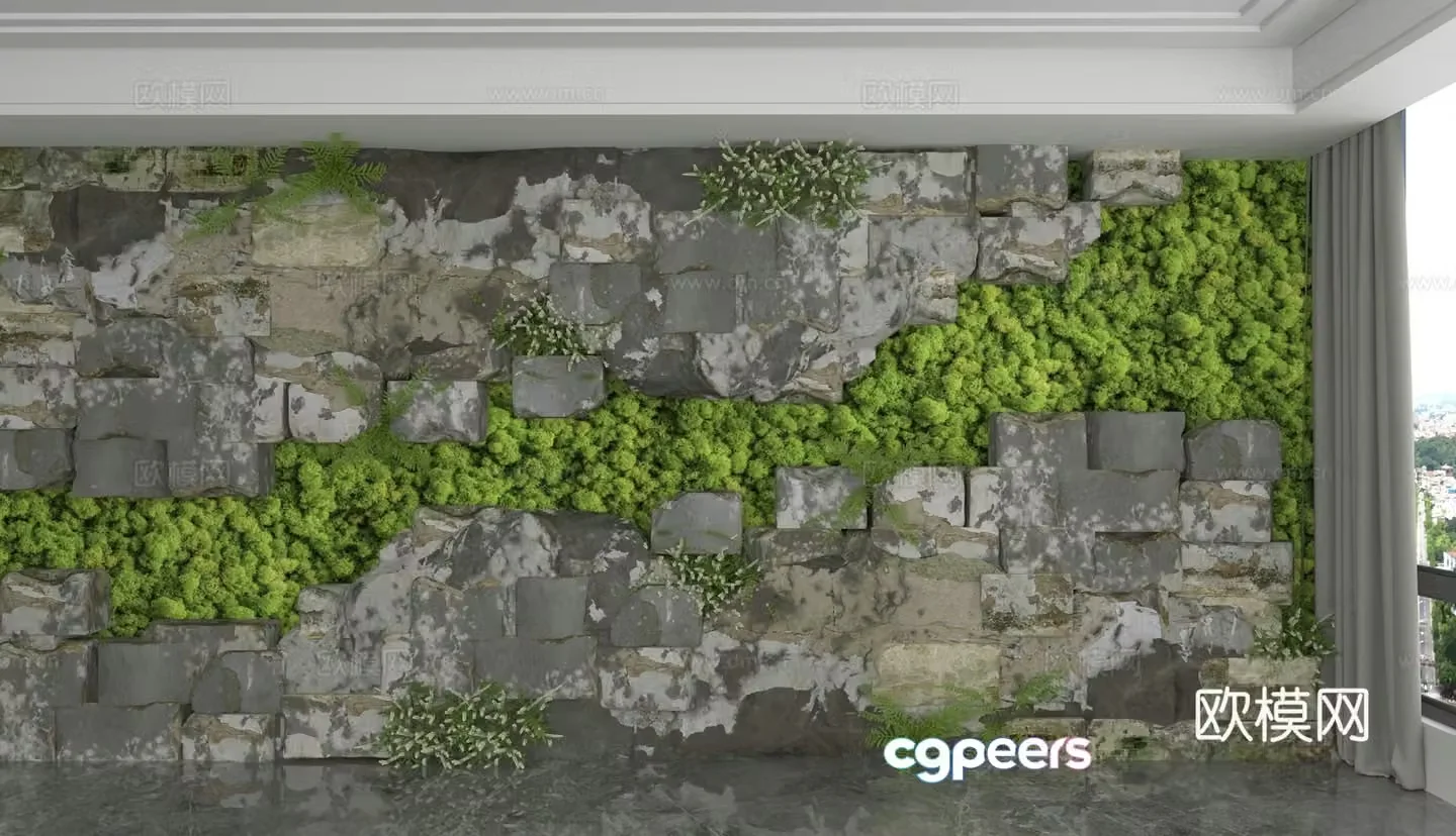 Modern background wall 3d model