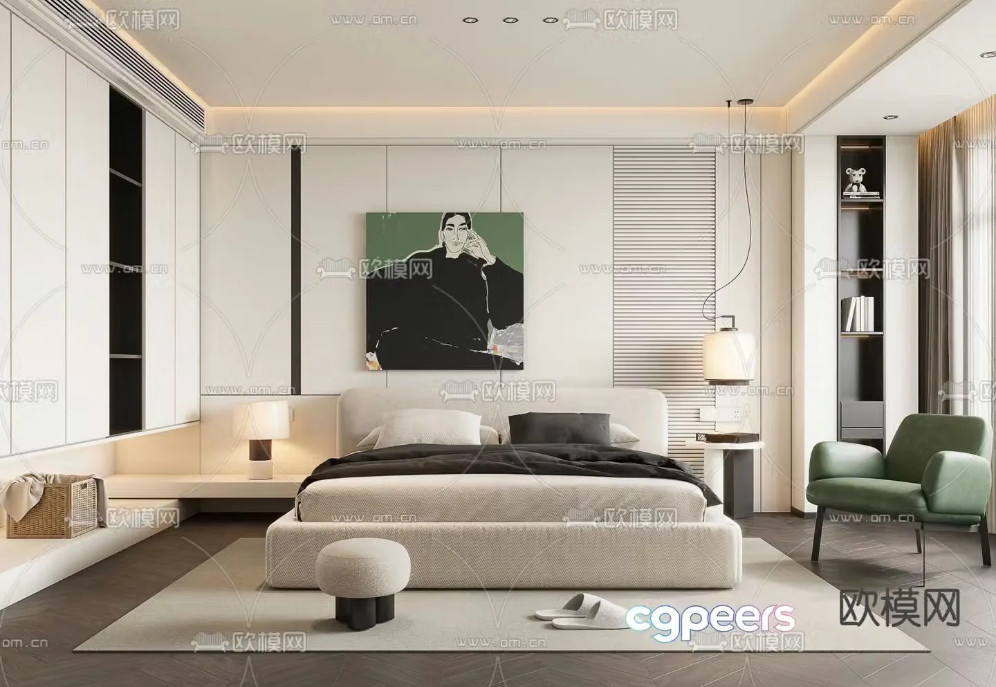 Modern bedroom Master bedroom Master room 3d model