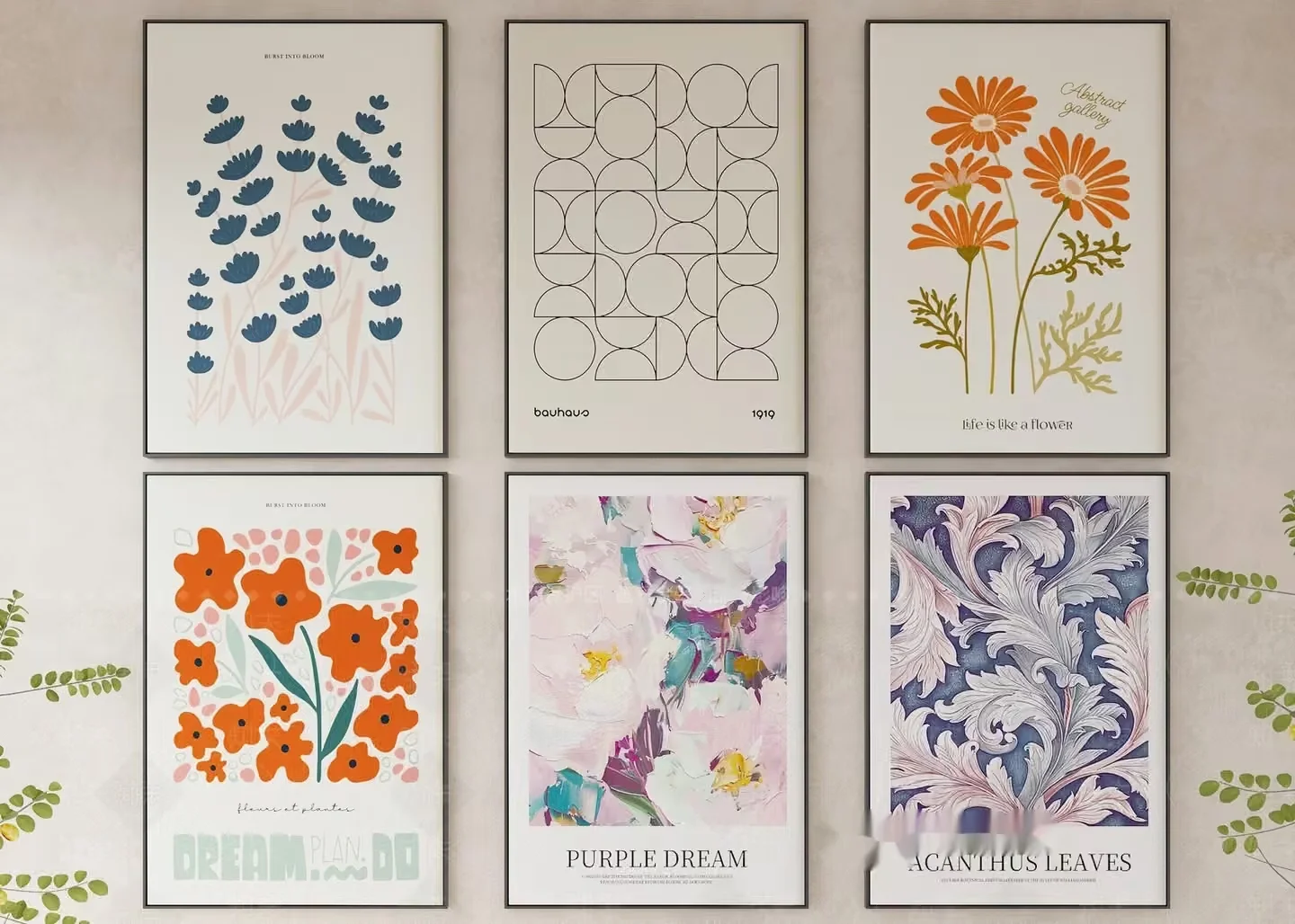 Floral Postersthe Posters Feature A Mix Of Floral Designs In Various 3D Model – 734 – VRAY Render