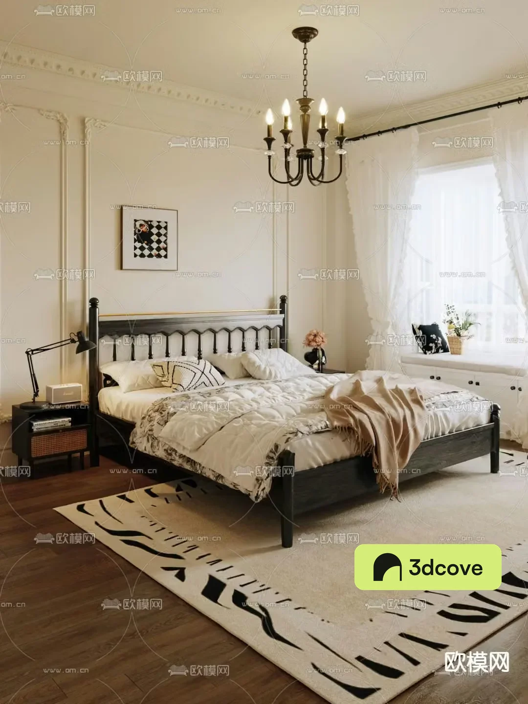 French double bed