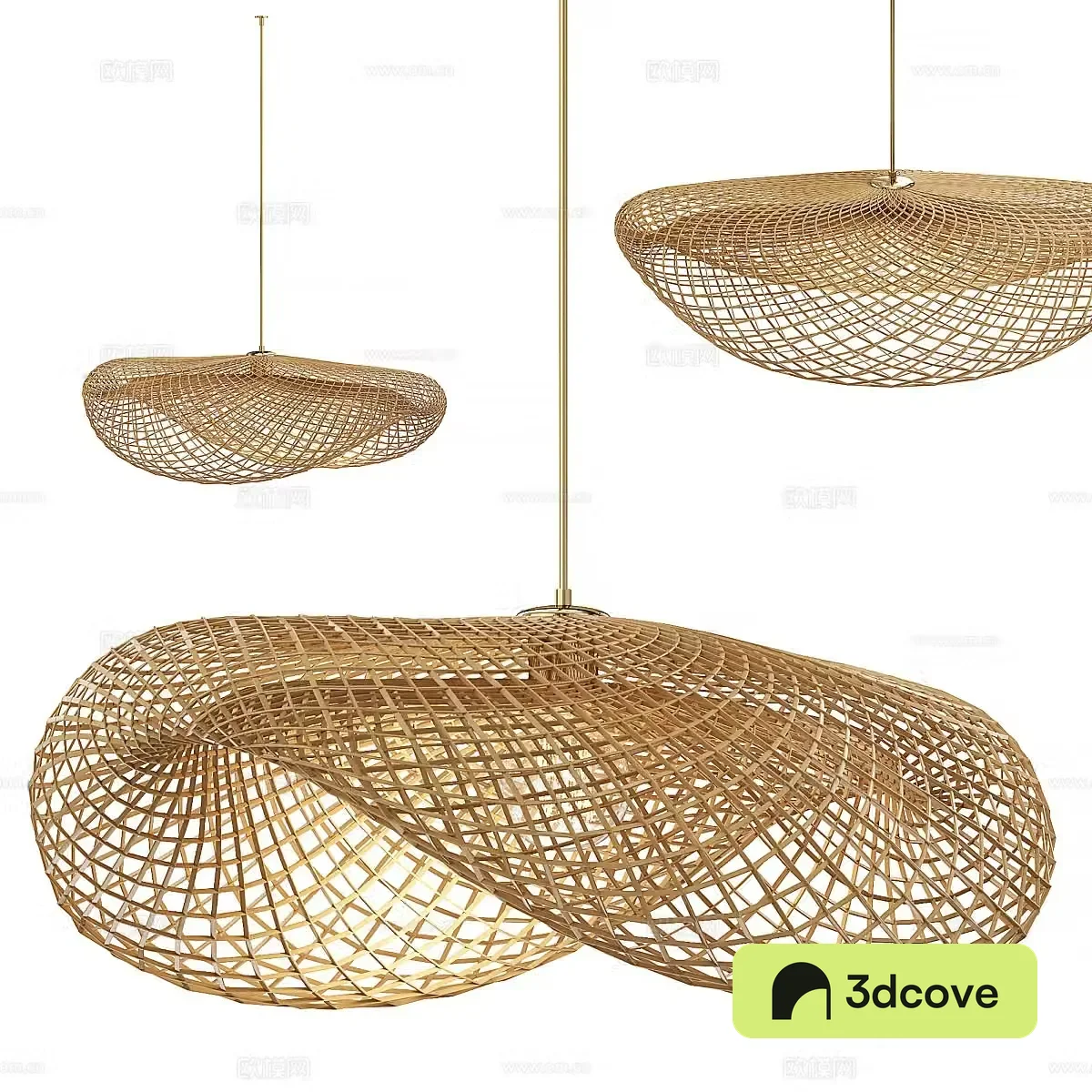 New Chinese style wasabi decorative chandelier 3D model