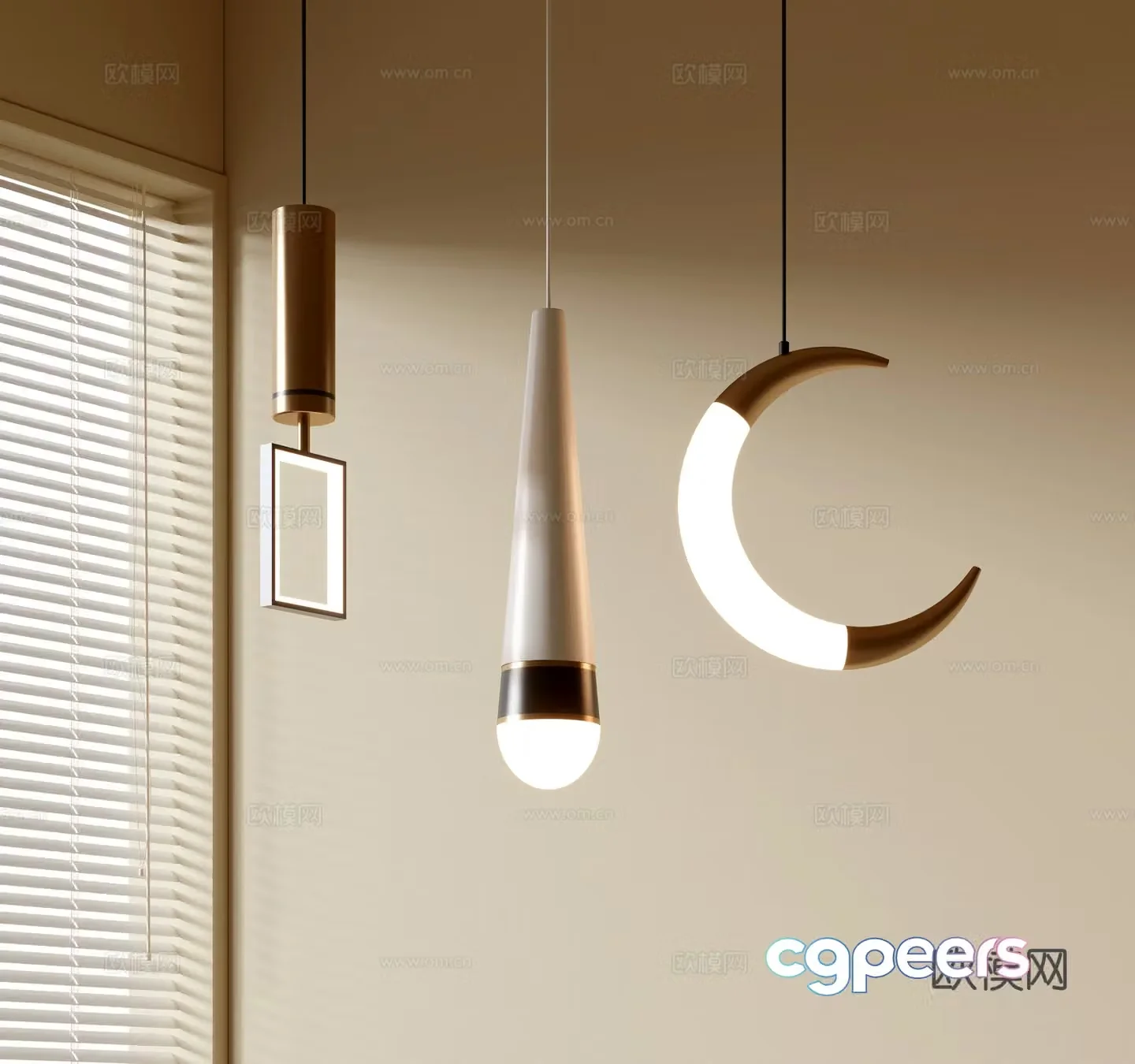 Modern simple chandeliers Nordic style chandeliers Mediterranean style chandeliers Study lamp combination Restaurant lamp 3D model