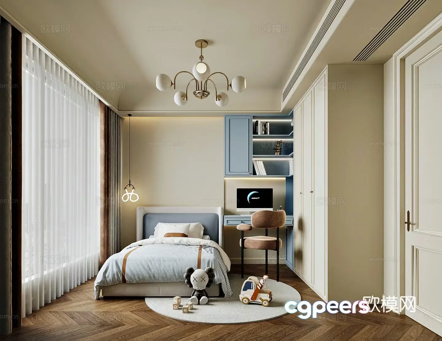 American children’s room 3D model