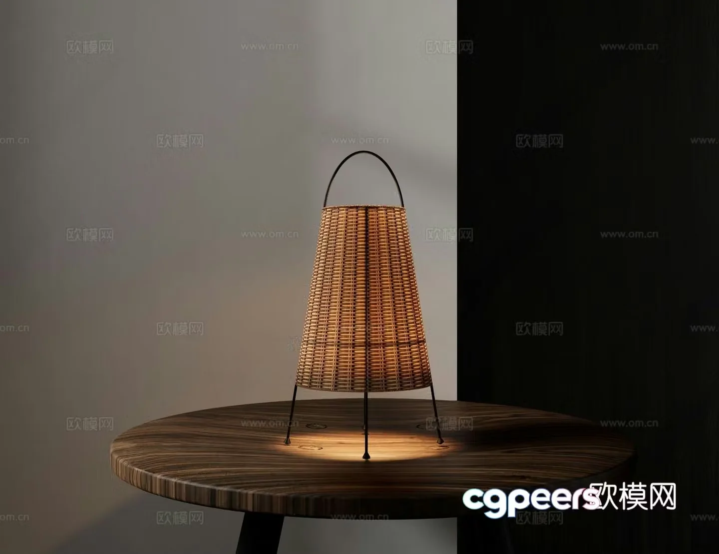 Wabi-sabi table lamp rattan table lamp 3d model