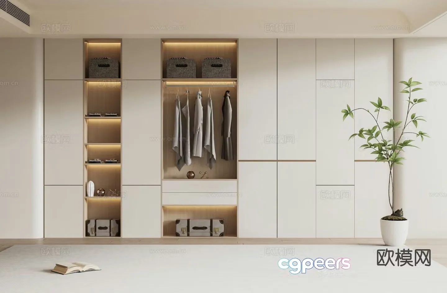 Cream style wardrobe 3d model