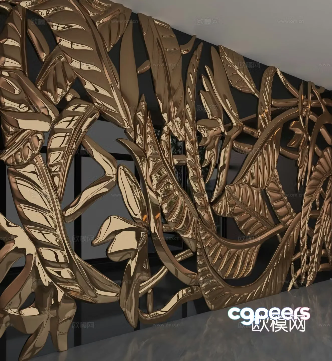 Modern background wall 3d model