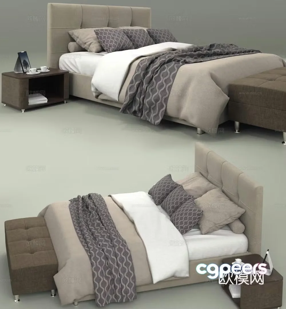 Double bed 3d model