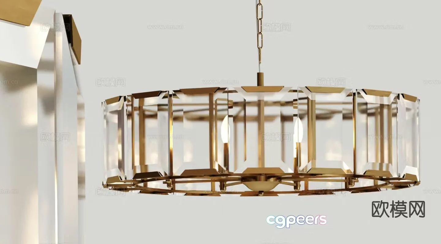 Modern metal chandelier 3d model