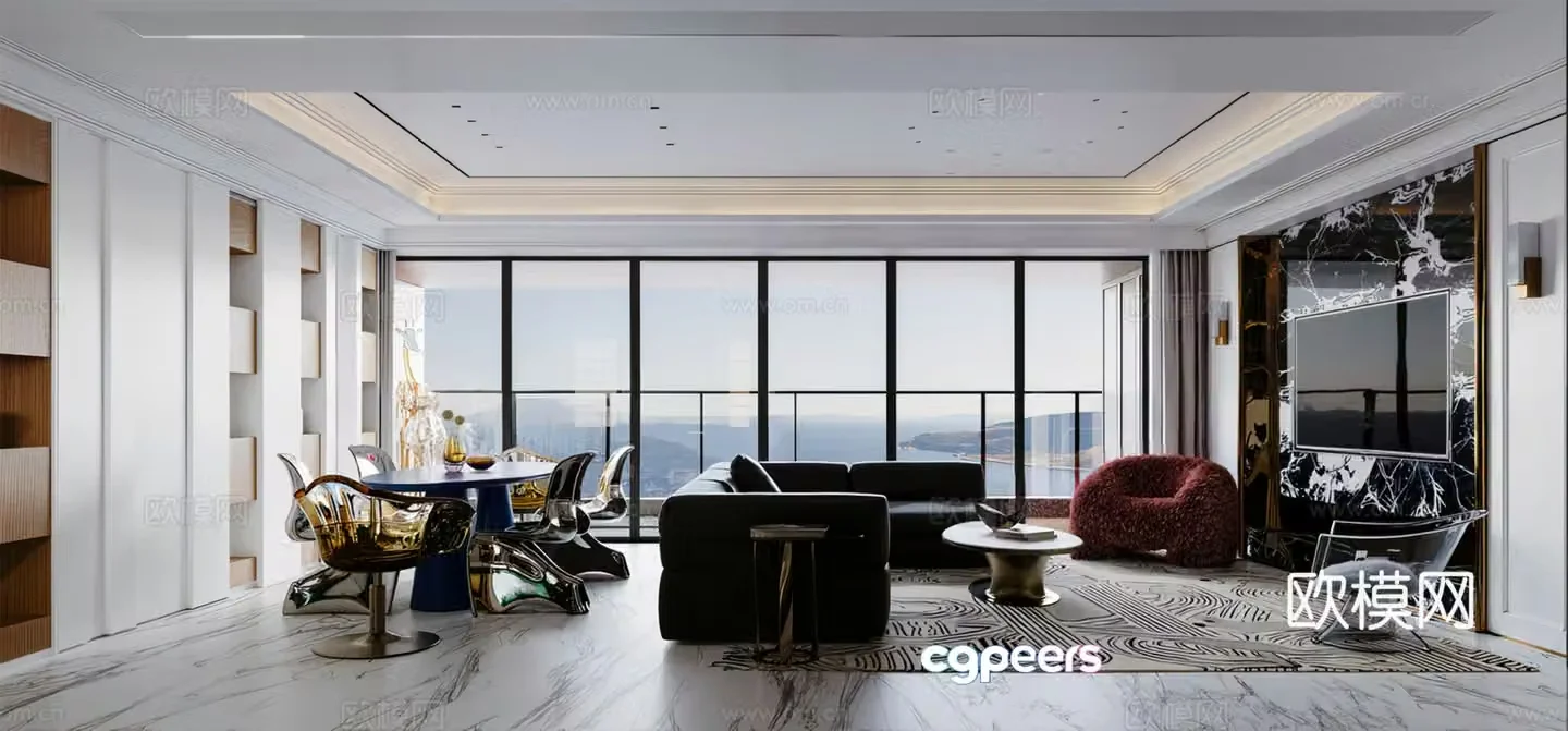 Modern living room 3d model
