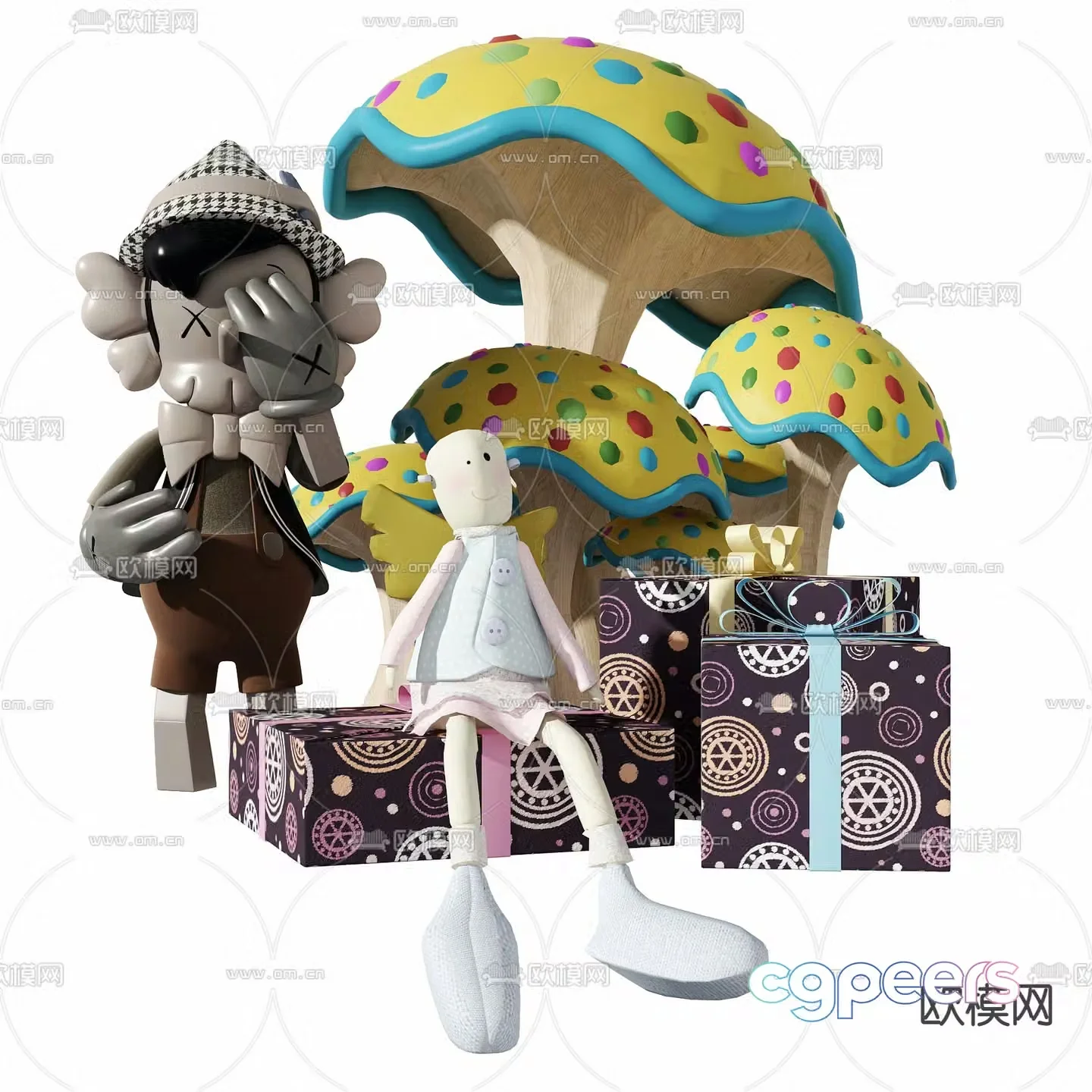 Modern children’s toy doll gift box 3d model