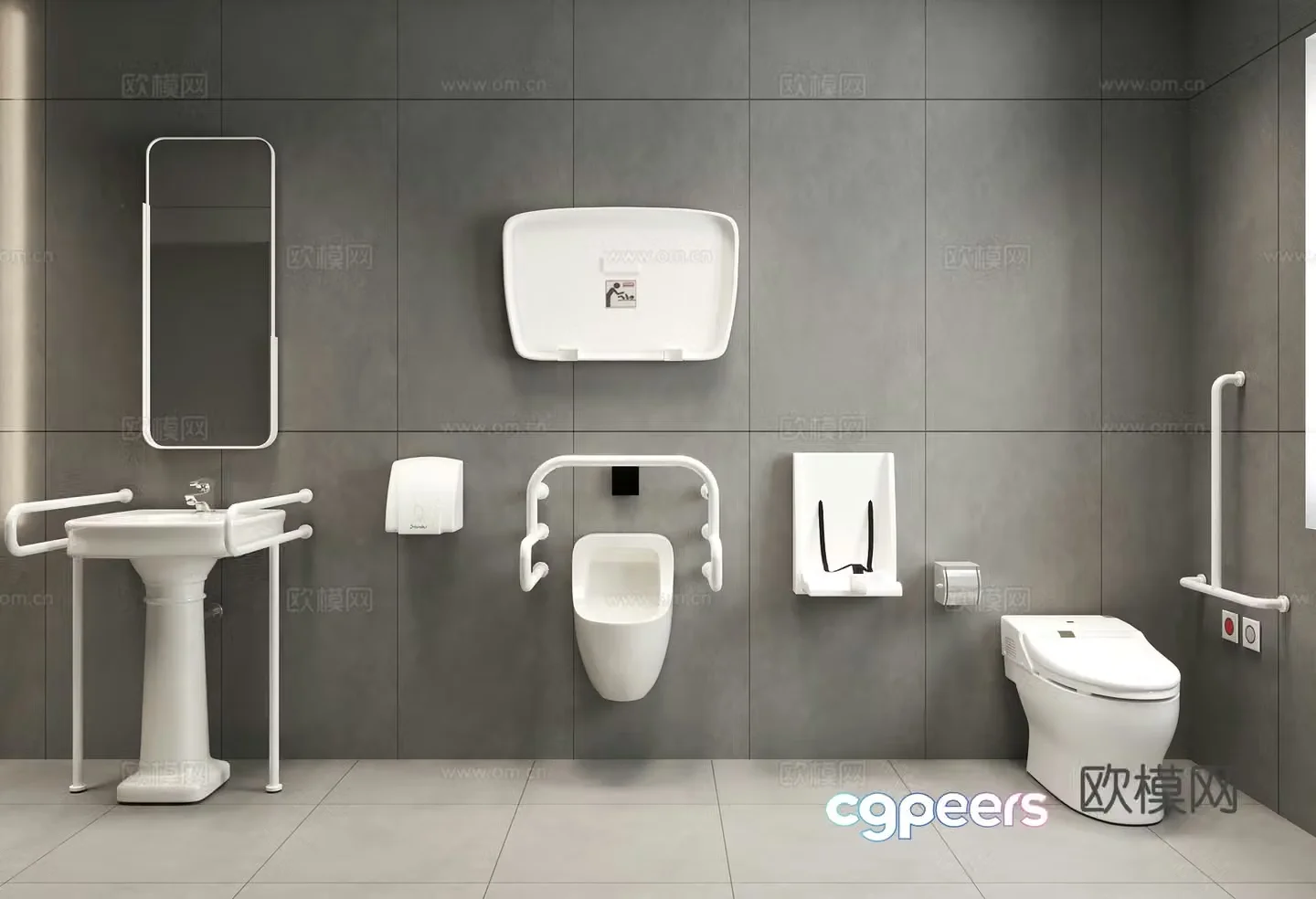 Accessible bathroom 3d model