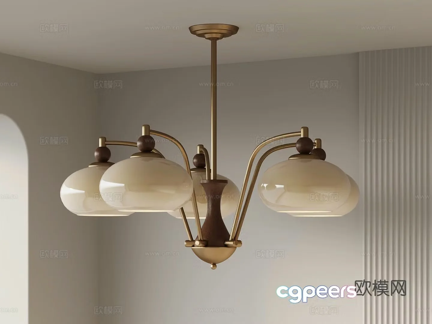 French medieval style chandelier Restaurant chandelier Multi-head chandelier Restaurant chandelier 3D model