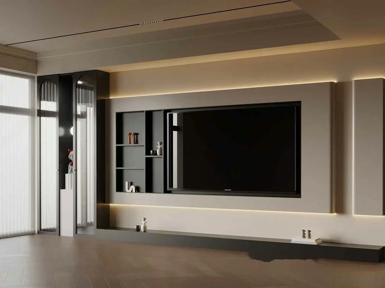 Modern Entertainment Center 3D Model – 16918 – VRAY Render