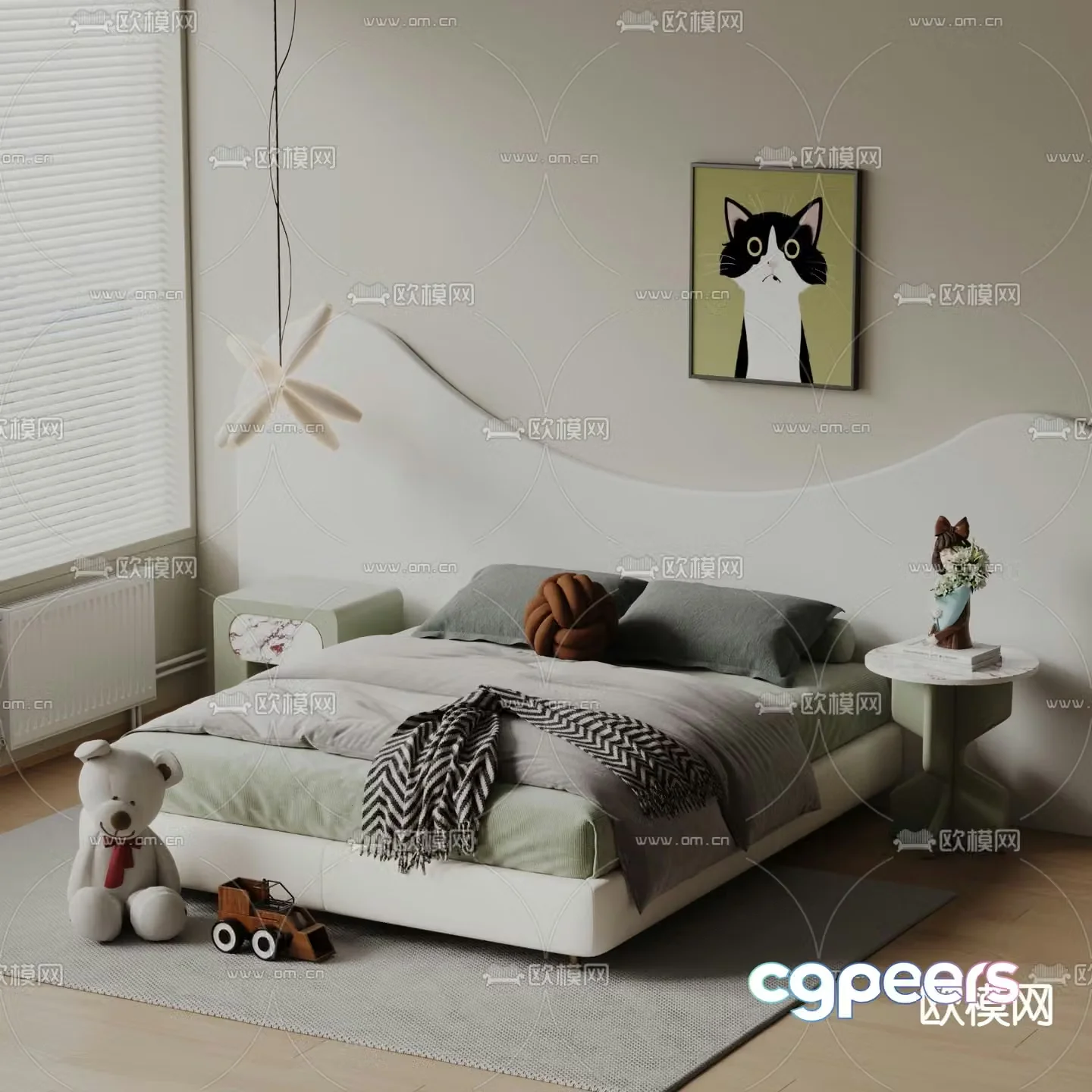 Modern children’s bed 3d model