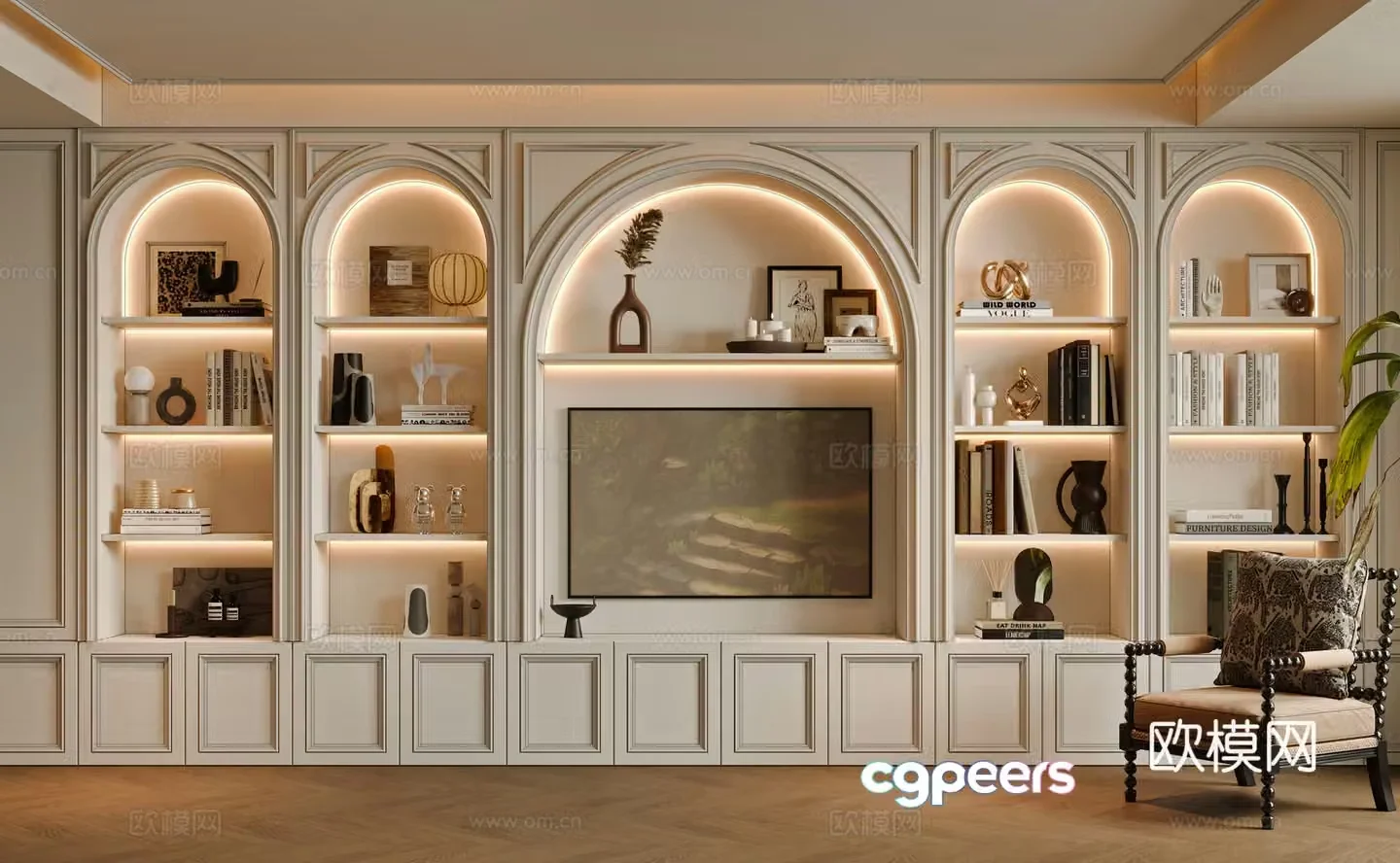 French casual living room 3d model