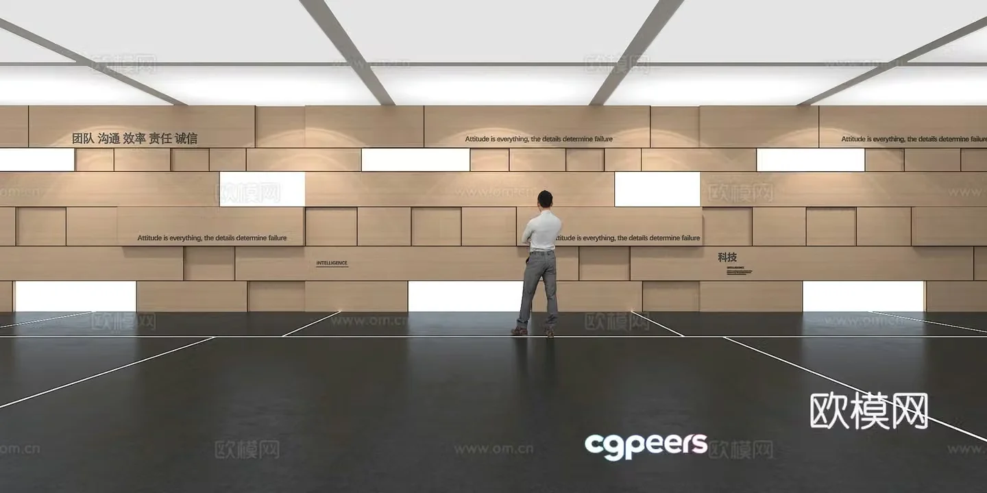 Cultural wall Corporate culture wall Display wall Classroom Exhibition hall Campus culture Corridor 3D model