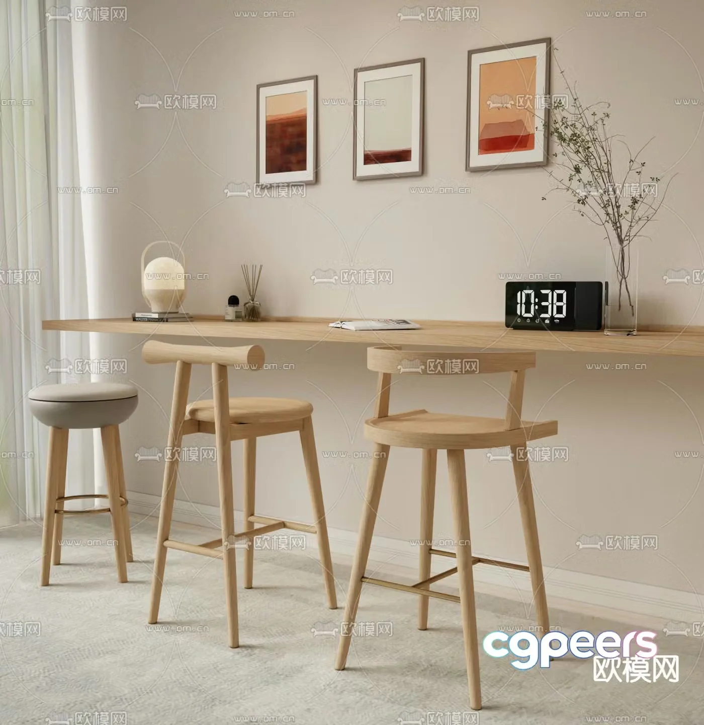 Modern bar chair 3d model