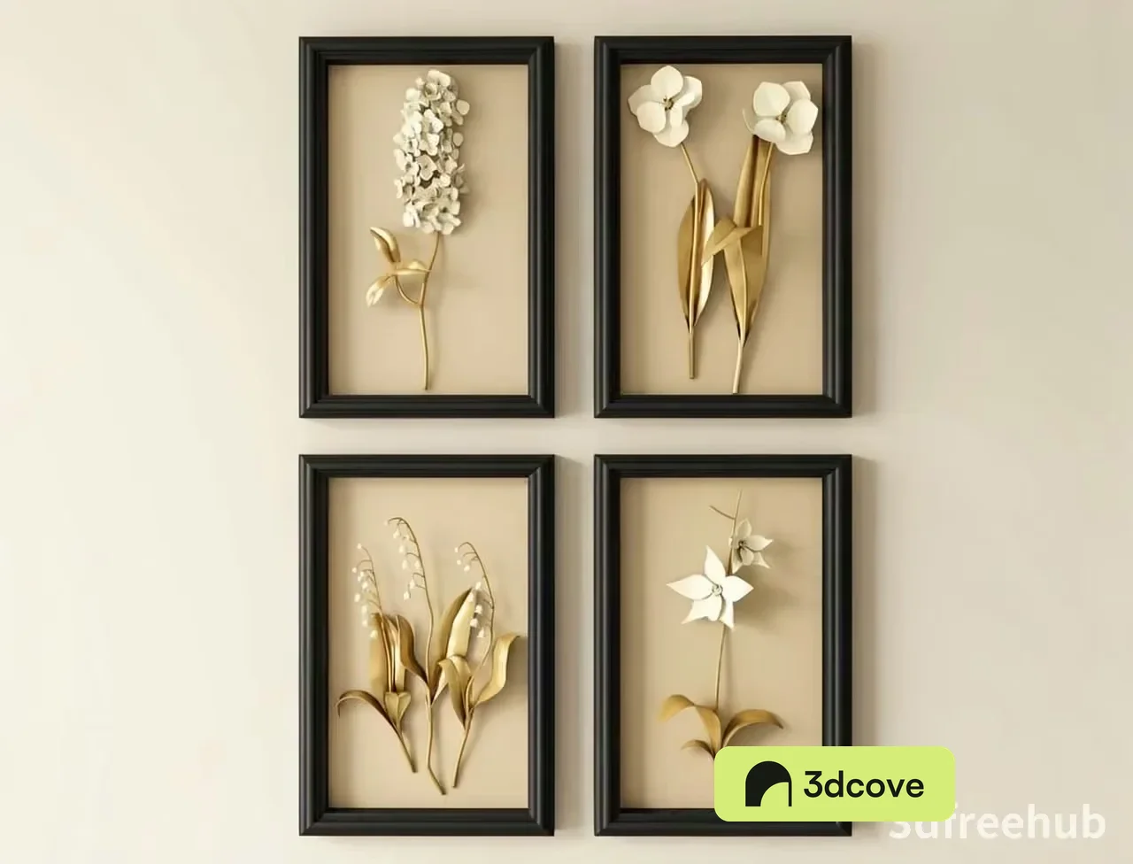 Four Framed Floral Designs